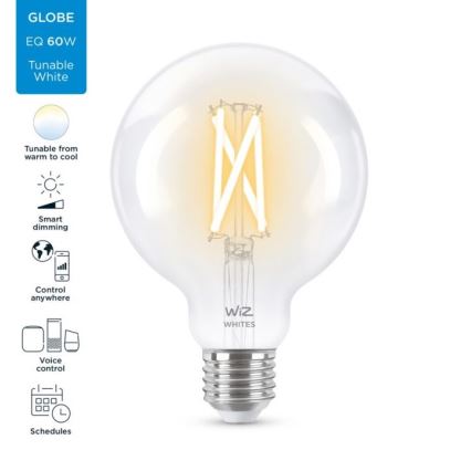 Dimmbare LED Glühbirne FILAMENT G95 E27/6,7W/230V 2700-6500K CRI 90 Wi-Fi - WiZ