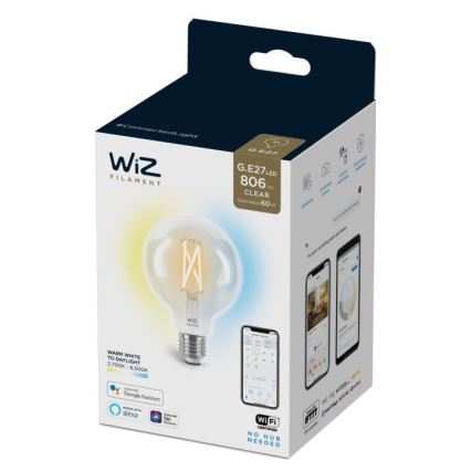 Dimmbare LED Glühbirne FILAMENT G95 E27/6,7W/230V 2700-6500K CRI 90 Wi-Fi - WiZ