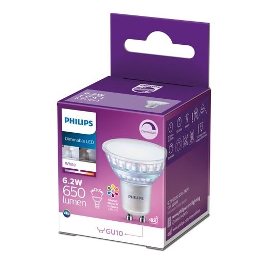 Dimmbare LED-Glühbirne Philips GU10/6,2W/230V 3000K CRI 90