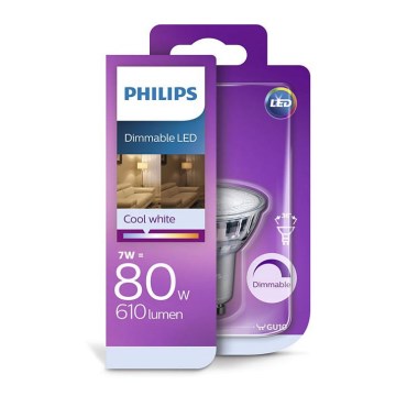 Dimmbare LED-Glühbirne Philips GU10/7W/230V 4000K