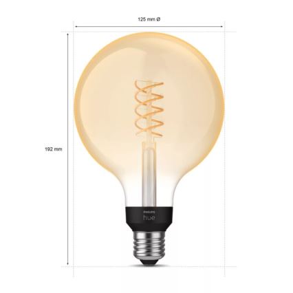 Dimmbare LED-Glühbirne Philips Hue WHITE FILAMENT G125 E27/7W/230V 2100K