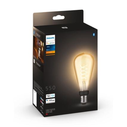 Dimmbare LED-Glühbirne Philips Hue WHITE FILAMENT ST72 E27/7W/230V 2100K