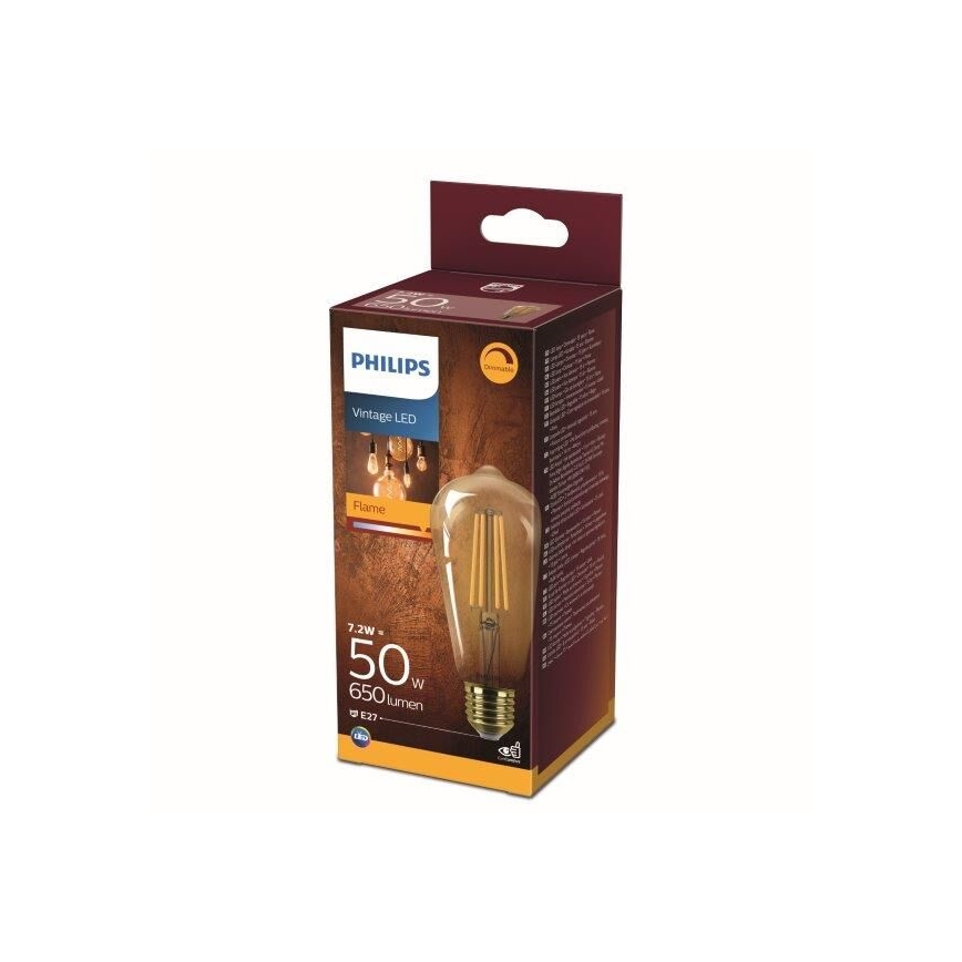 Dimmbare LED-Glühbirne Philips ST64 E27/7,2W/230V 2200K