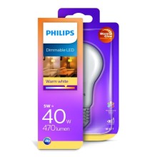 Dimmbare LED-Glühbirne Philips Warm Glow E27/5W/230V 2200K-2700K 