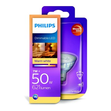 Dimmbare LED-Glühbirne Philips Warm Glow GU5,3/7W/12V 2200K-2700K 