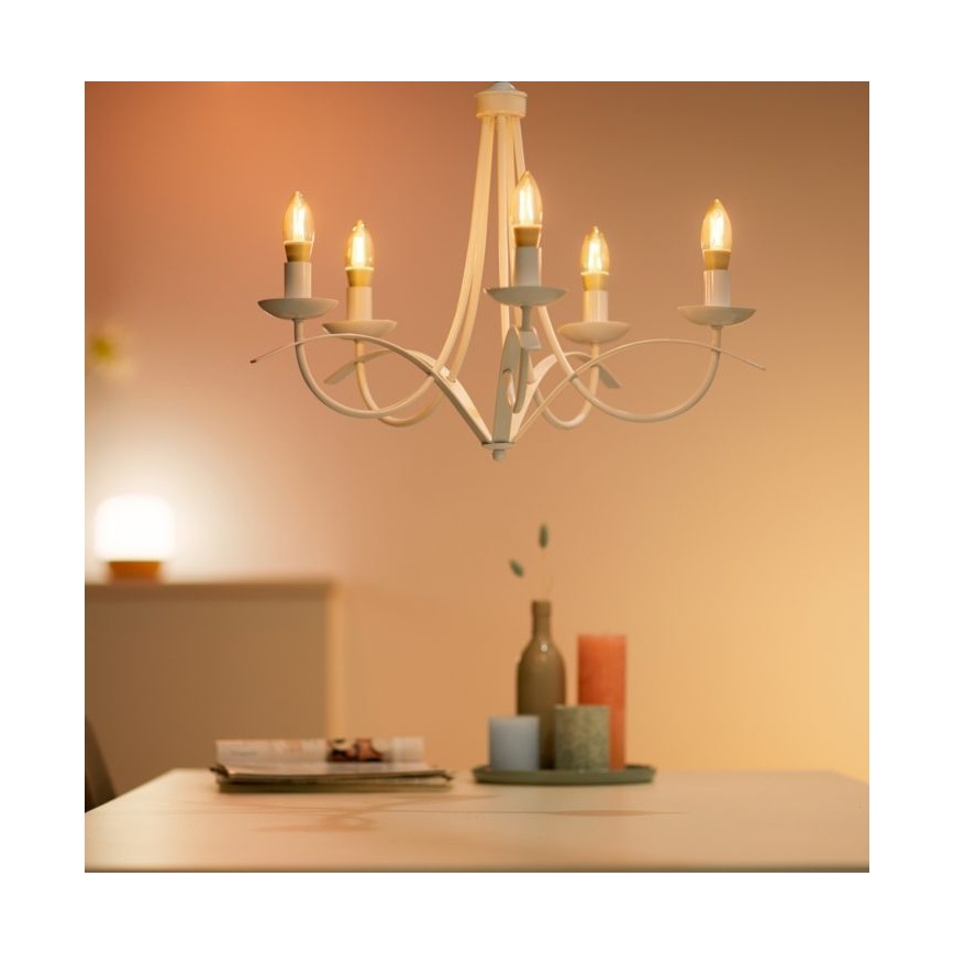 Dimmbare LED Glühbirne VINTAGE FILAMENT C35 E14/4,9W/230V 2000-5000K CRI 90 Wi-Fi - WiZ