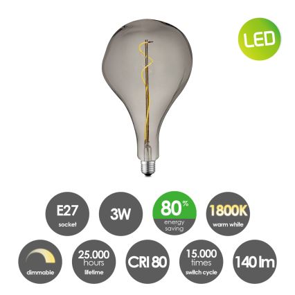 Dimmbare LED-Glühbirne VINTAGE EDISON E27/3W/230V 1800K