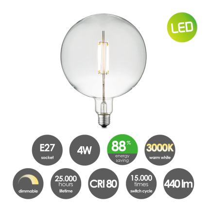 Dimmbare LED-Glühbirne VINTAGE EDISON G180 E27/4W/230V 3000K