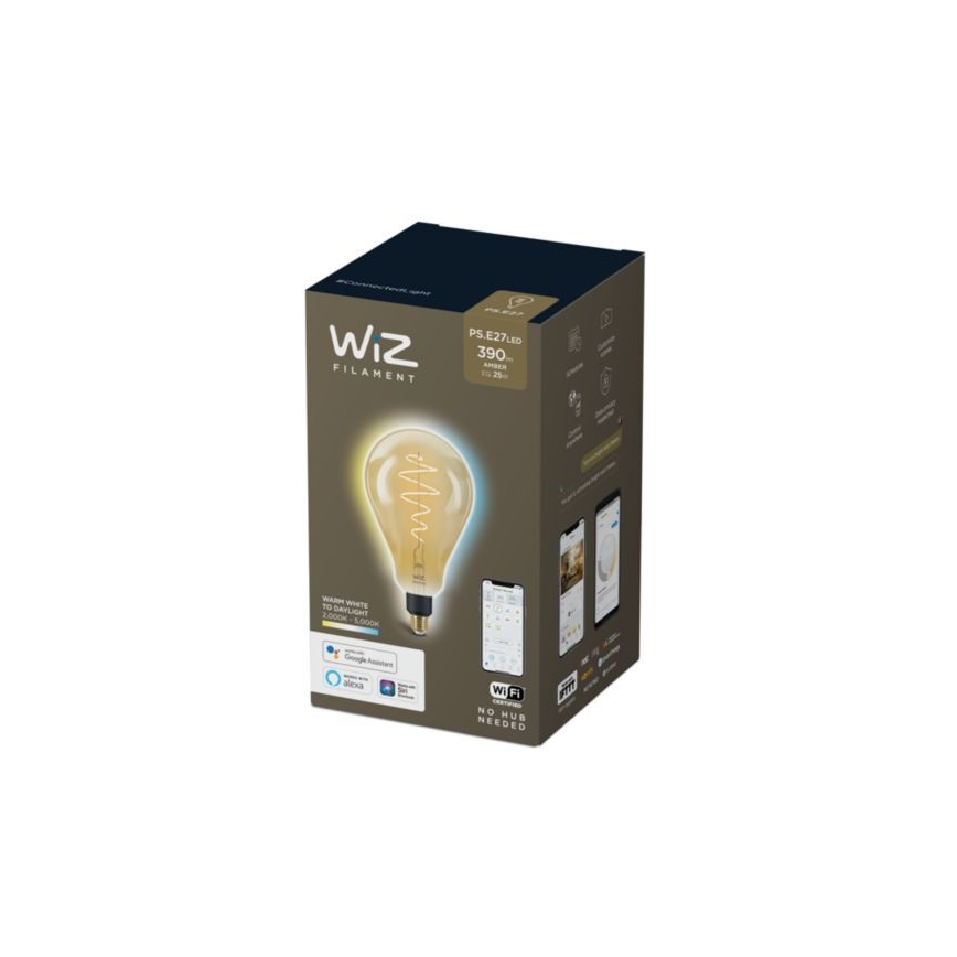 Dimmbare LED Glühbirne VINTAGE FILAMENT PS160 E27/6,5W/230V 2000-5000K CRI 90 Wi-Fi -WiZ