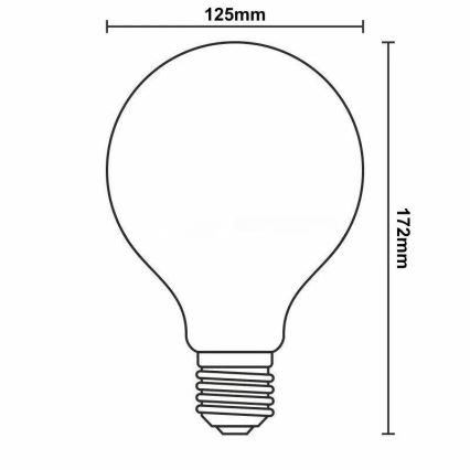 Dimmbare LED-Glühlampe FILAMENT G125 E27/11W/230V 4000K