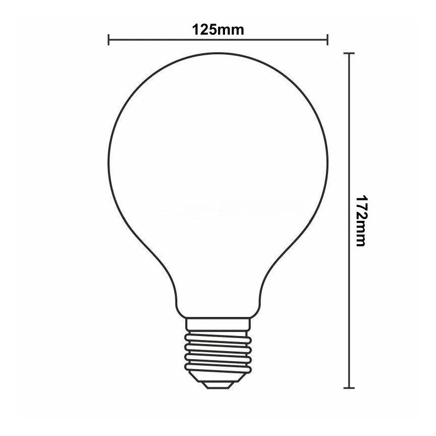 Dimmbare LED-Glühlampe FILAMENT G125 E27/11W/230V 4000K
