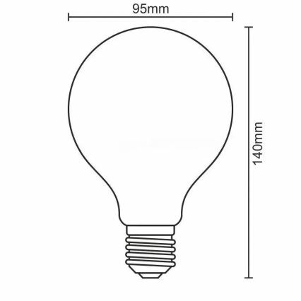Dimmbare LED-Glühlampe FILAMENT G95 E27/11W/230V 3000K