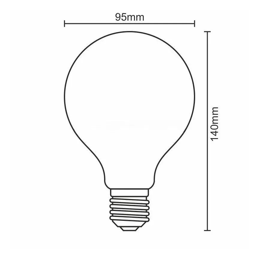Dimmbare LED-Glühlampe FILAMENT G95 E27/11W/230V 3000K