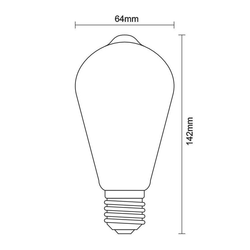 Dimmbare LED-Glühlampe FILAMENT ST64 E27/11W/230V 4000K
