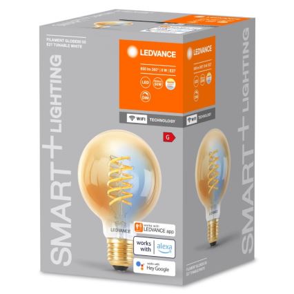 Dimmbare LED-Glühlampe SMART+ FILAMENT GLOBE G80 E27/8W/230V 2200-5000K Wi-Fi - Ledvance