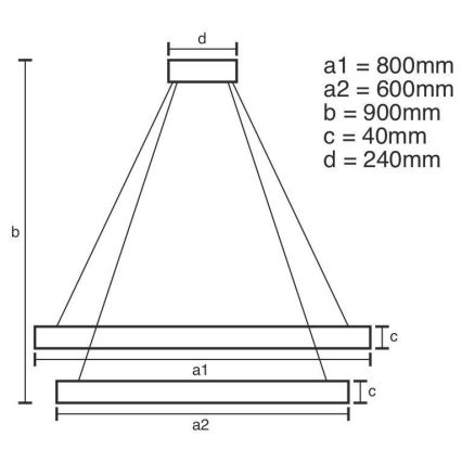 Dimmbare LED-Hängeleuchte an Schnur LED/100W/230V 3000-6500K + Fernbedienung