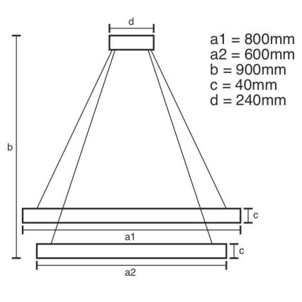 Dimmbare LED-Hängeleuchte an Schnur LED/100W/230V 3000-6500K + Fernbedienung