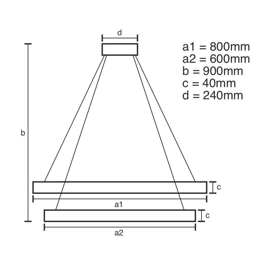 Dimmbare LED-Hängeleuchte an Schnur LED/100W/230V 3000-6500K + Fernbedienung