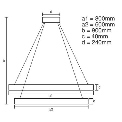 Dimmbare LED-Hängeleuchte an Schnur LED/100W/230V 3000-6500K + Fernbedienung