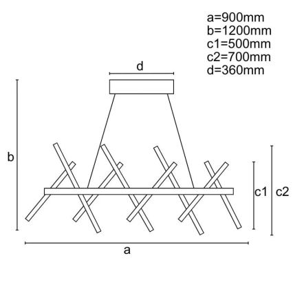 Dimmbare LED-Hängeleuchte an Schnur LED/100W/230V 3000-6500K + Fernbedienung