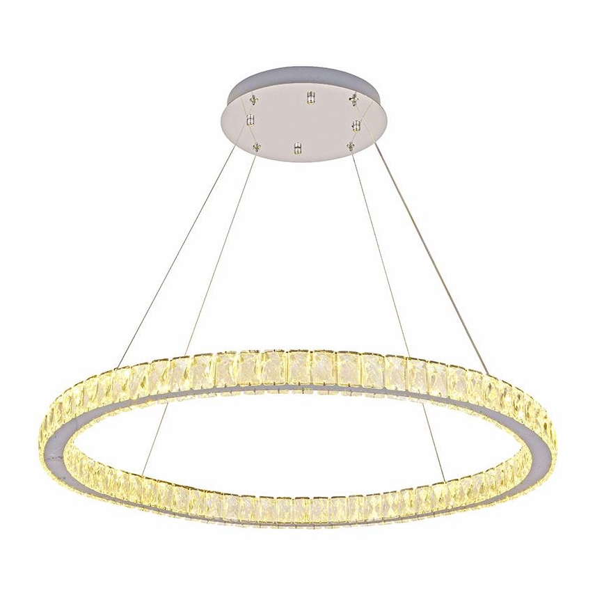 Dimmbarer LED-Kristall-Kronleuchter an Schnur LED/100W/230V 3000-6500K silbern + Fernbedienung
