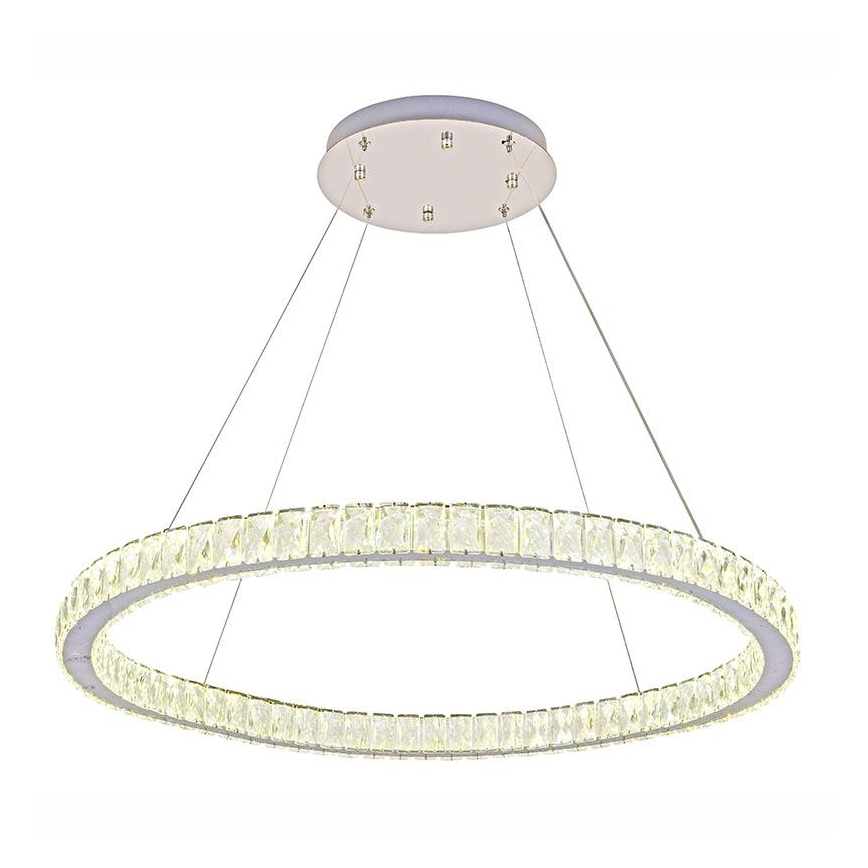 Dimmbarer LED-Kristall-Kronleuchter an Schnur LED/100W/230V 3000-6500K silbern + Fernbedienung