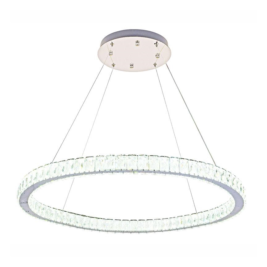 Dimmbarer LED-Kristall-Kronleuchter an Schnur LED/100W/230V 3000-6500K silbern + Fernbedienung