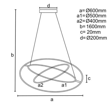 Dimmbare LED-Hängeleuchte an Schnur LED/105W/230V 3000-6500K + Fernbedienung