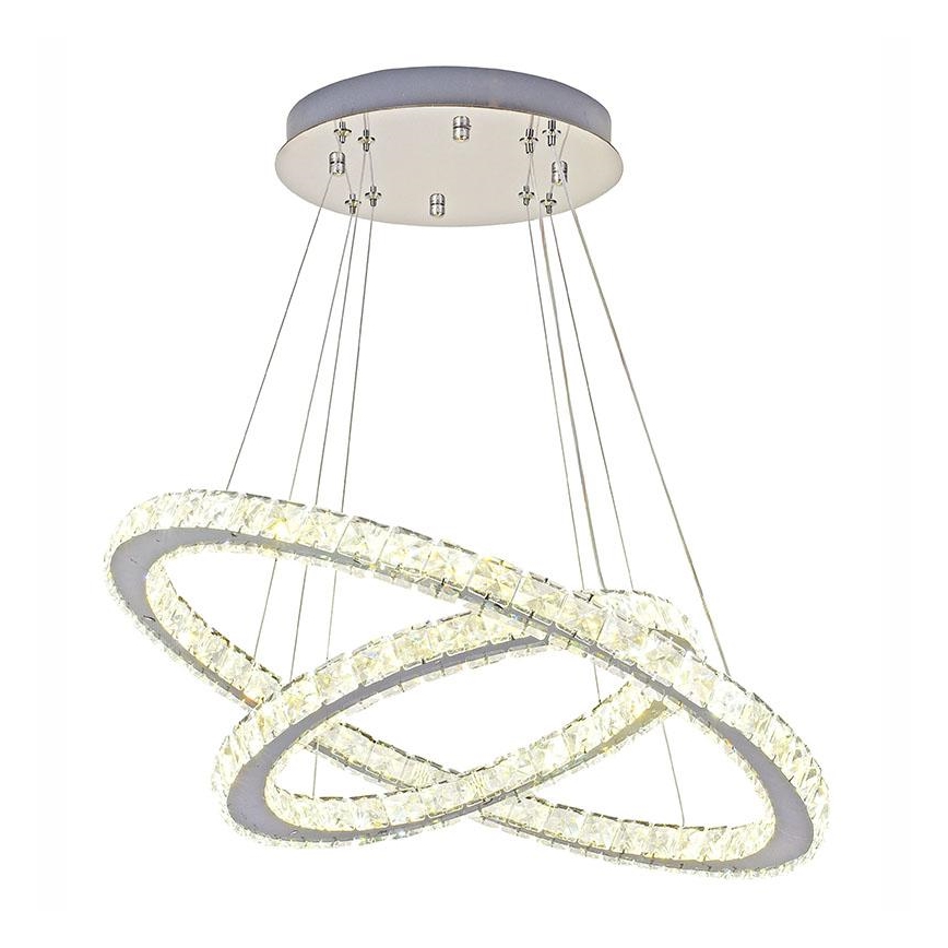 Dimmbarer LED-Kristall-Kronleuchter an Schnur LED/115W/230V 3000-6500K silbern + Fernbedienung
