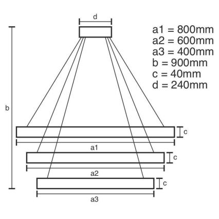 Dimmbare LED-Hängeleuchte an Schnur LED/125W/230V 3000-6500K + Fernbedienung