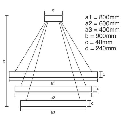 Dimmbare LED-Hängeleuchte an Schnur LED/125W/230V 3000-6500K + Fernbedienung