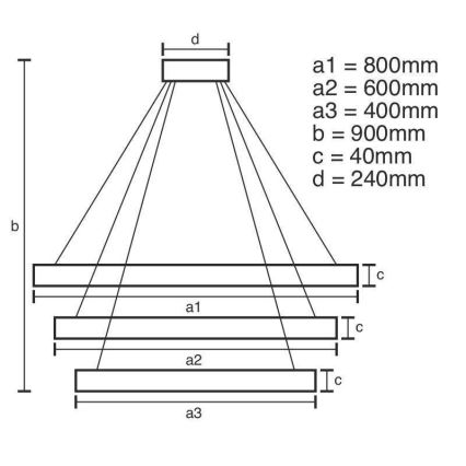 Dimmbare LED-Hängeleuchte an Schnur LED/125W/230V 3000-6500K + Fernbedienung