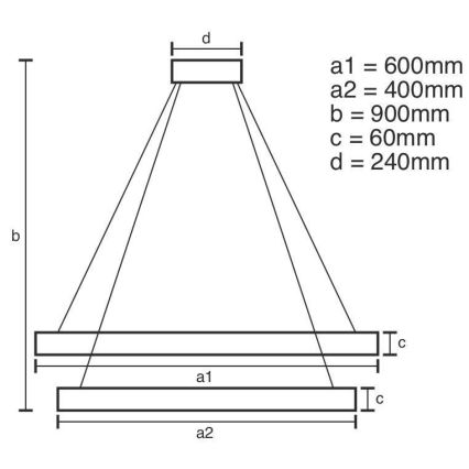 Dimmbare LED-Hängeleuchte an Schnur LED/135W/230V 3000-6500K + Fernbedienung