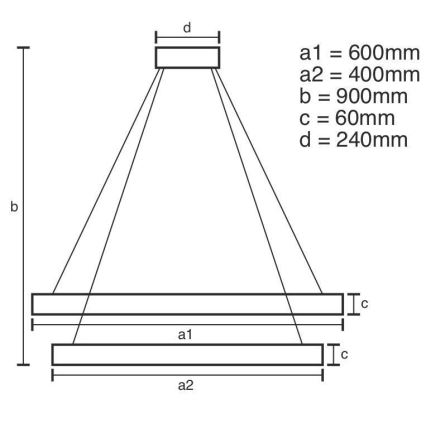 Dimmbare LED-Hängeleuchte an Schnur LED/135W/230V 3000-6500K + Fernbedienung