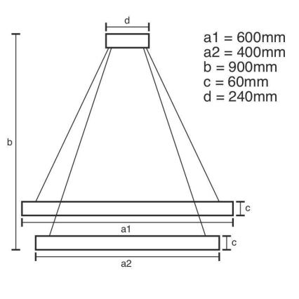 Dimmbare LED-Hängeleuchte an Schnur LED/135W/230V 3000-6500K + Fernbedienung