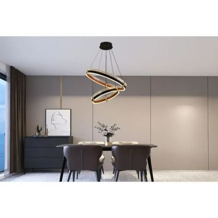 Dimmbare LED-Hängeleuchte an Schnur LED/140W/230V 3000-6500K + Fernbedienung