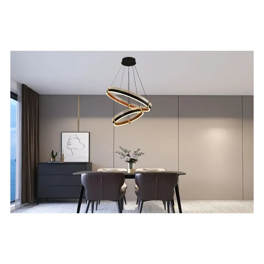 Dimmbare LED-Hängeleuchte an Schnur LED/140W/230V 3000-6500K + Fernbedienung