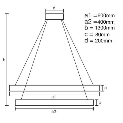 Dimmbare LED-Hängeleuchte an Schnur LED/140W/230V 3000-6500K + Fernbedienung