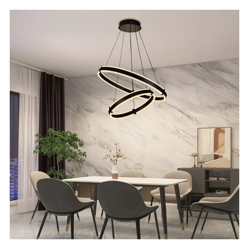 Dimmbare LED-Hängeleuchte an Schnur LED/140W/230V 3000-6500K + Fernbedienung
