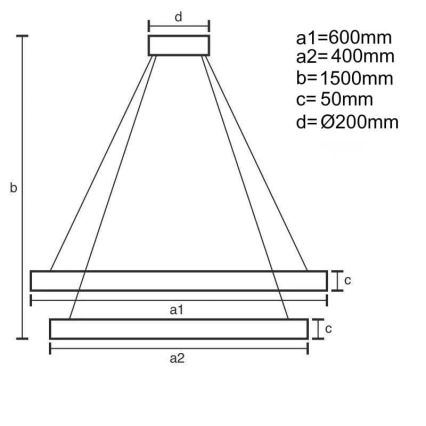 Dimmbare LED-Hängeleuchte an Schnur LED/140W/230V 3000-6500K + Fernbedienung