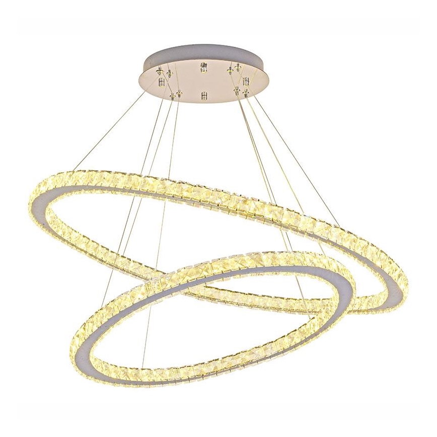 Dimmbarer LED-Kristall-Kronleuchter an Schnur LED/160W/230V 3000-6500K silbern + Fernbedienung