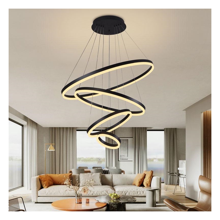 Dimmbare LED-Hängeleuchte an Schnur LED/165W/230V 3000-6500K + Fernbedienung
