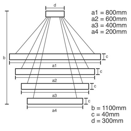 Dimmbare LED-Hängeleuchte an Schnur LED/165W/230V 3000-6500K + Fernbedienung