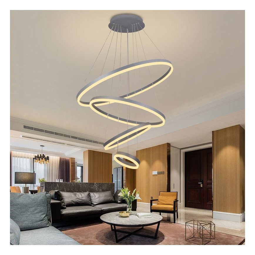 Dimmbare LED-Hängeleuchte an Schnur LED/165W/230V 3000-6500K + Fernbedienung