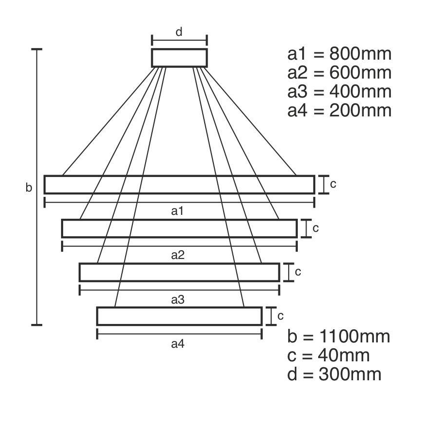 Dimmbare LED-Hängeleuchte an Schnur LED/165W/230V 3000-6500K + Fernbedienung