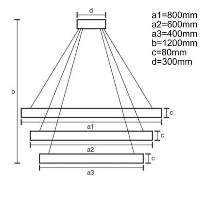 Dimmbare LED-Hängeleuchte an Schnur LED/170W/230V 3000-6500K + Fernbedienung