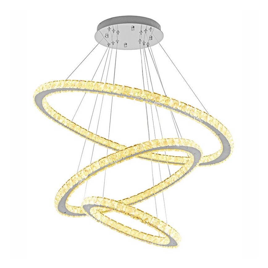 Dimmbarer LED-Kristall-Kronleuchter an Schnur LED/210W/230V 3000-6500K silbern + Fernbedienung