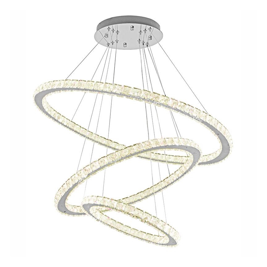 Dimmbarer LED-Kristall-Kronleuchter an Schnur LED/210W/230V 3000-6500K silbern + Fernbedienung