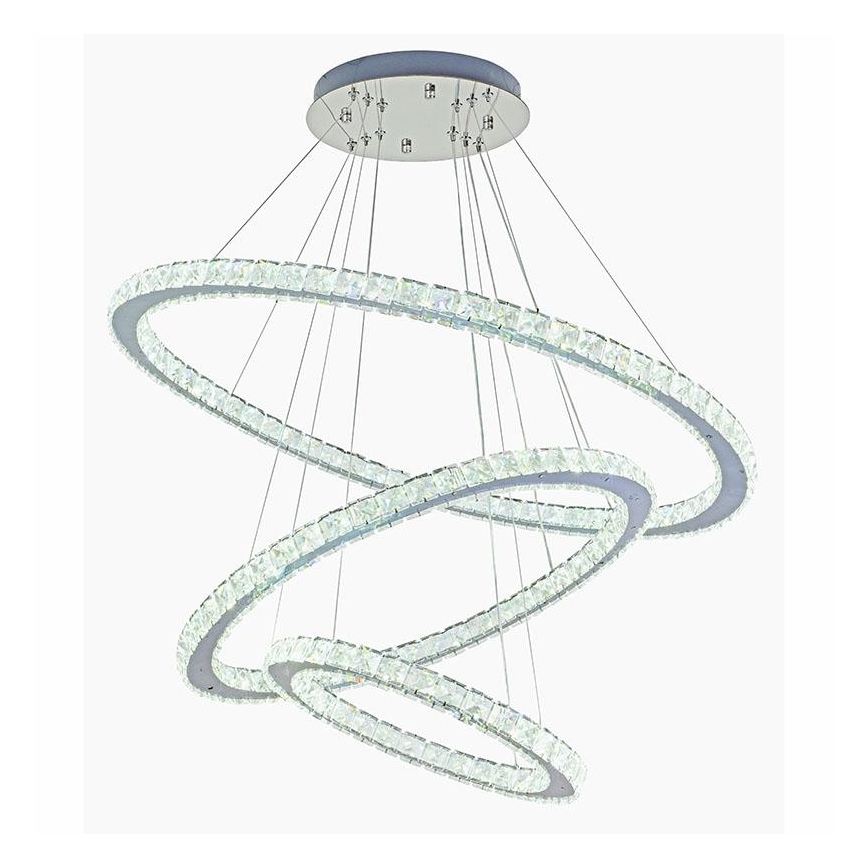 Dimmbarer LED-Kristall-Kronleuchter an Schnur LED/210W/230V 3000-6500K silbern + Fernbedienung