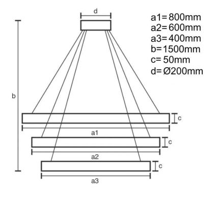 Dimmbare LED-Hängeleuchte an Schnur LED/235W/230V 3000-6500K + Fernbedienung